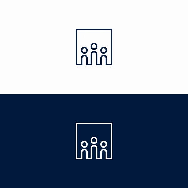 Gruppo Persone Innovative Nel Logo Quadrato Industria Sociale Comunitaria Delle — Vettoriale Stock