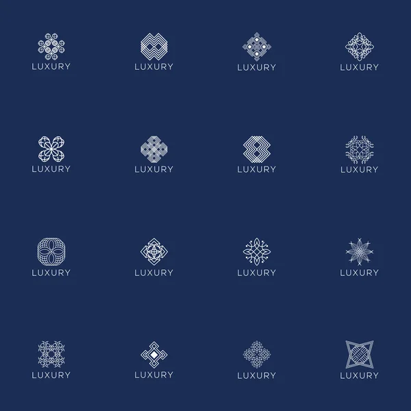 Conjunto Pacotes Logotipo Luxo Ornamentos Abstratos Elementos Logotipo Projetos Logotipo — Vetor de Stock