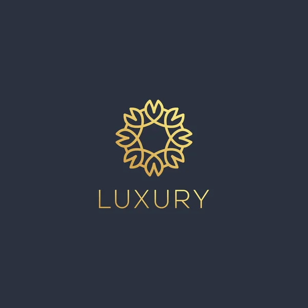 Logotipos Lujo Adornos Abstractos Oro Elementos Del Logotipo Diseños Innovadores — Vector de stock