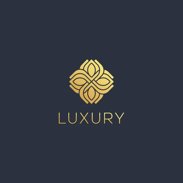 Logotipos Lujo Adornos Abstractos Oro Elementos Del Logotipo Diseños Innovadores — Archivo Imágenes Vectoriales