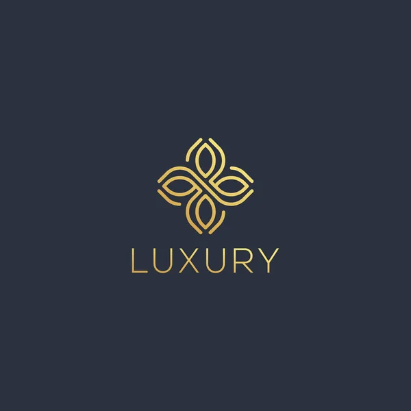 豪華なロゴ 金の抽象的な装飾 ロゴ要素 革新的なコンセプトロゴデザイン — ストックベクタ