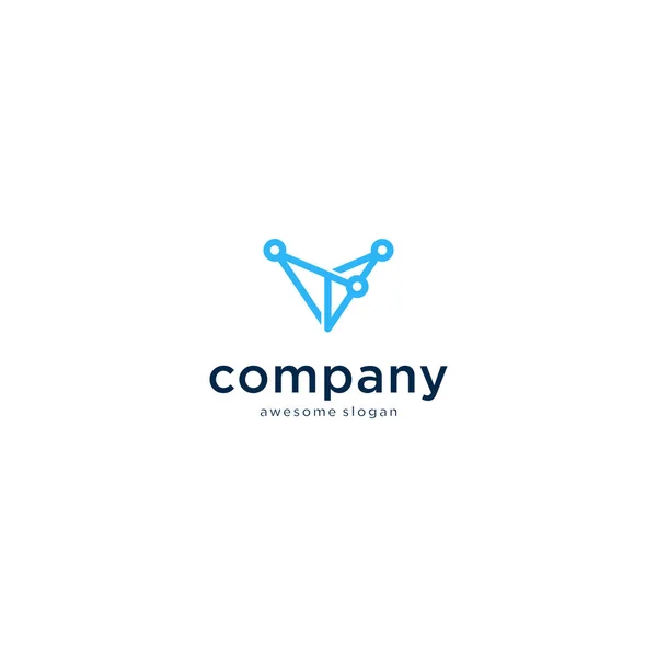 Carta Tecnologia Logotipo Inspiração Logotipo Criativo Modelo Logotipo Moderno Logotipo — Vetor de Stock
