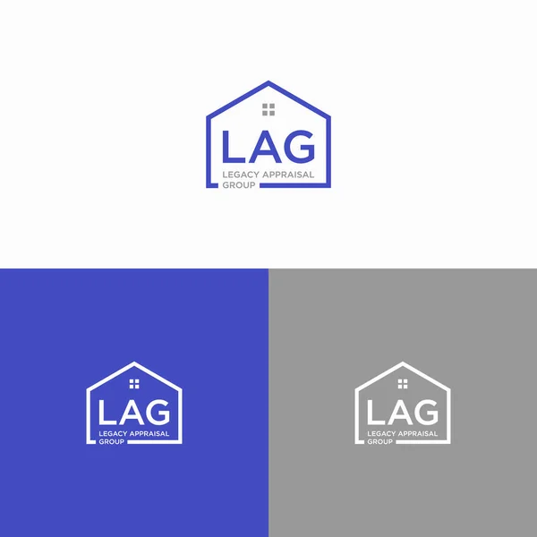 Projeto Logotipo Carta Atraso Imobiliário Abstrato Moderno Criativo Mínimo Lag —  Vetores de Stock