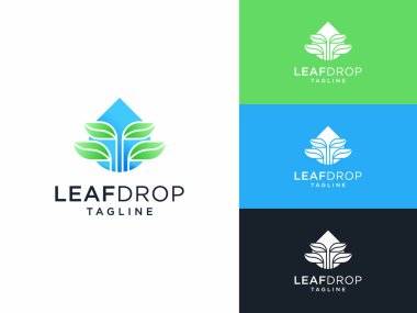 Yaprak damlası logosu tasarımı, yaratıcı modern logo tasarımları konsepti