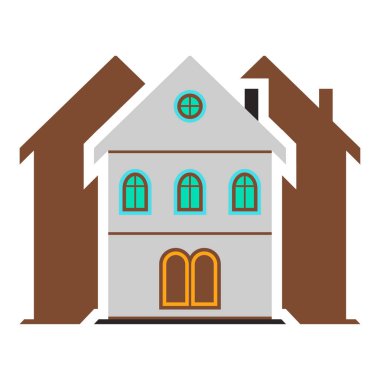 vektör gökdelen Binası Icon - ofis ve apartman illüstrasyon.