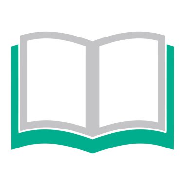 Açık kitap simgesi. Eğitim kitap izole - okul edebiyat dergisi illüstrasyon izole.