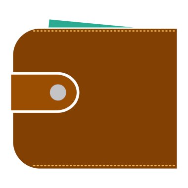 vektör para cüzdanı illüstrasyon doları nakit, finans simgesi - para tasarrufu.