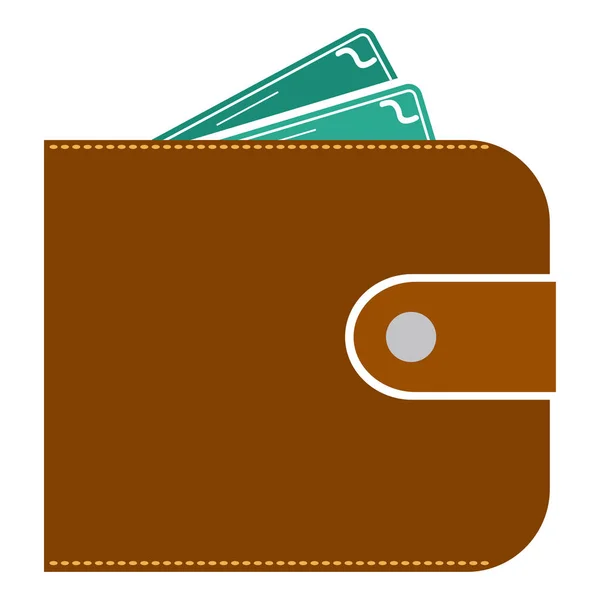 Vektör para cüzdanı illüstrasyon doları nakit, finans simgesi - para tasarrufu. — Stok Vektör