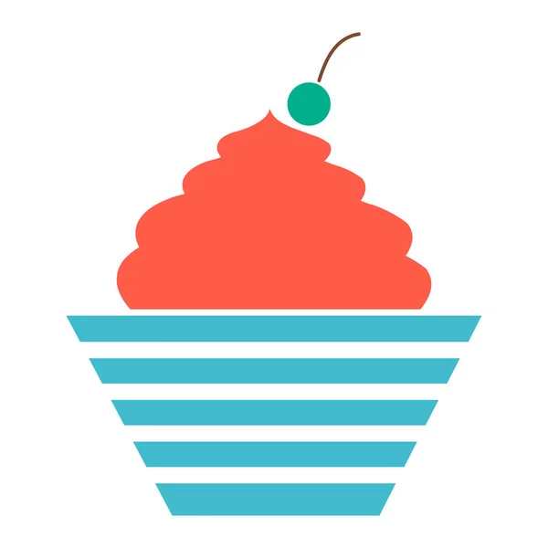 Vector pastel de cumpleaños ilustración, icono de postre - celebración de vacaciones, símbolo de panadería . — Vector de stock