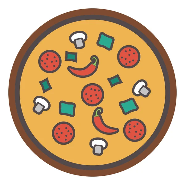Tranche vectorielle de pizza - icône de la restauration italienne rapide - menu du restaurant . — Image vectorielle