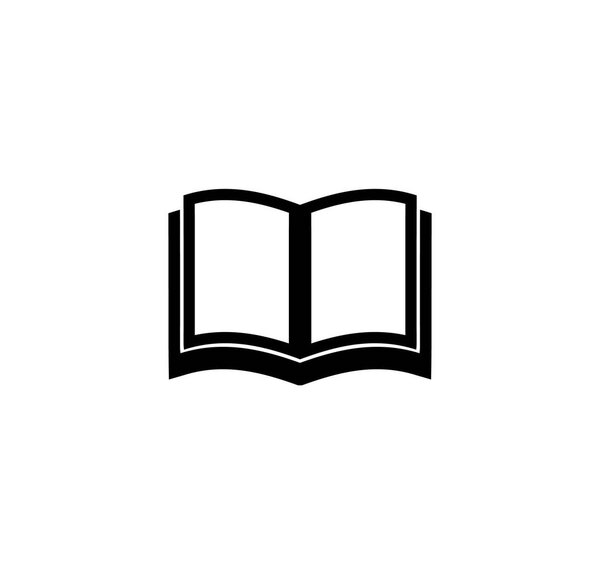 Open School Book, Textbook icon. Simple Flat Vector Illustration sign. Black symbol on white background.