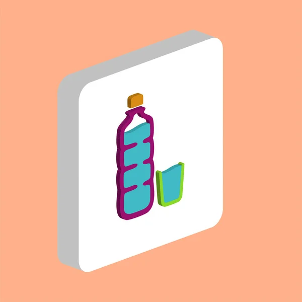 Plastic bottle computer symbol — Stock Vector