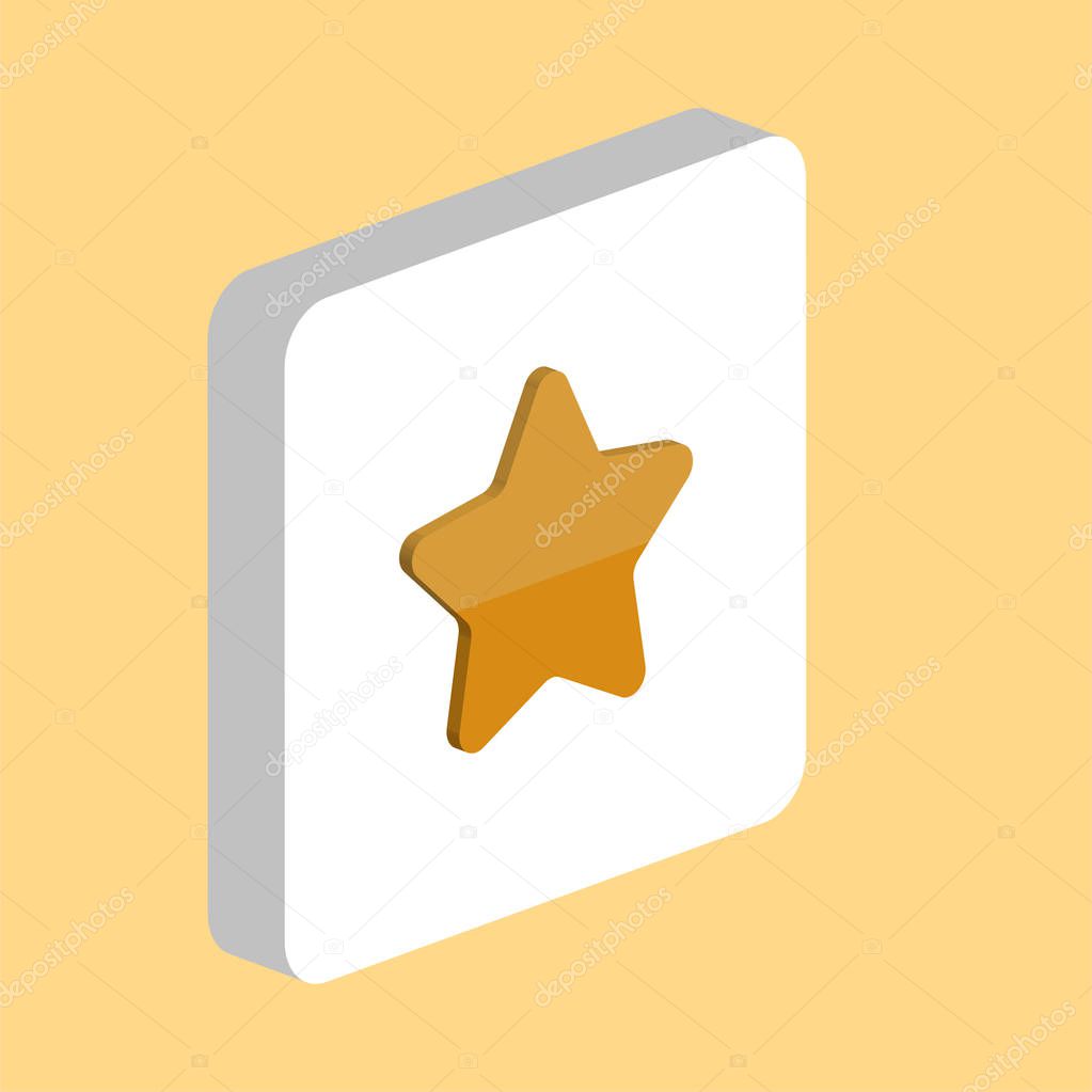 Rating Star Simple vector icon. Illustration symbol design template for web mobile UI element. Perfect color isometric pictogram on 3d white square. Rating Star icons for you business project