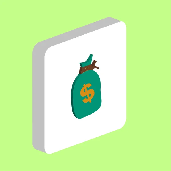 Dinero bolsa símbolo de ordenador — Vector de stock