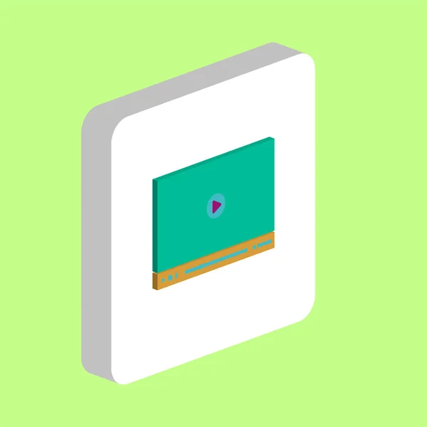 Video Player Enkel Vektor Ikon Illustration Symbol Formgivningsmall För Web — Stock vektor