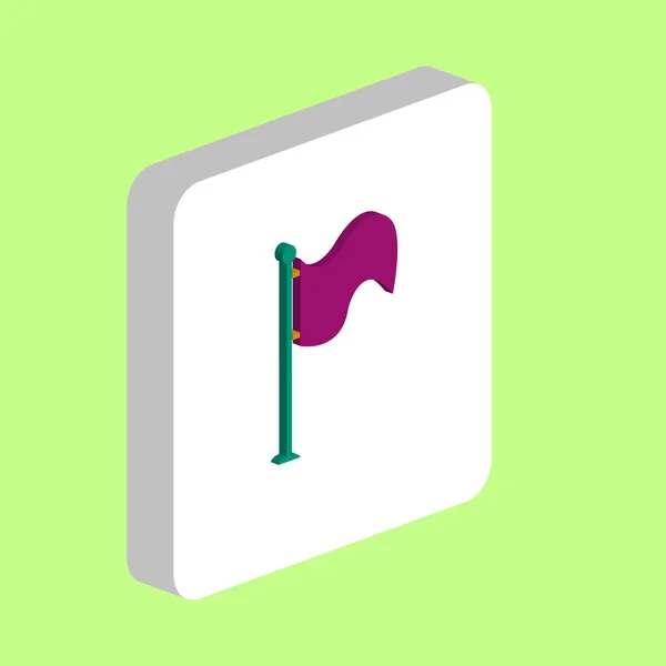 Waving Flag Simple Vector Icon Illustration Symbol Design Template Web — Stock Vector