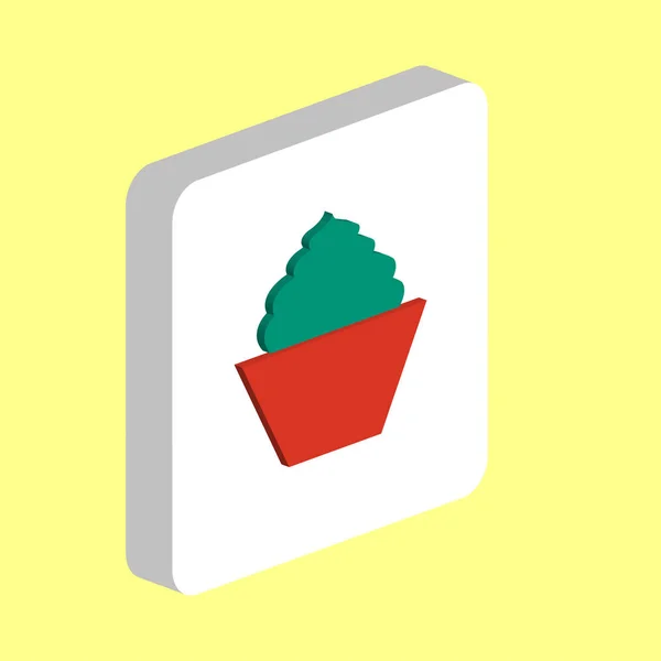 Cupcake Ícone Vetorial Simples Modelo Design Símbolo Ilustração Para Elemento — Vetor de Stock