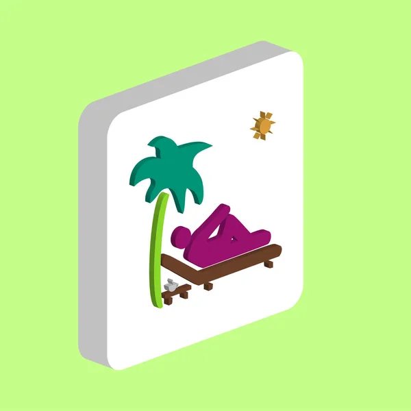 Playa Relajarse Icono Vector Simple Plantilla Diseño Símbolo Ilustración Para — Vector de stock