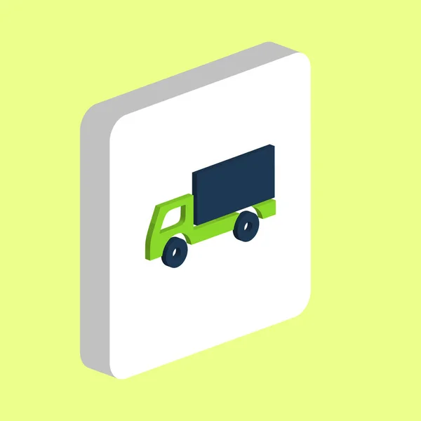 卡车简单矢量图标 网页移动 元素的插图符号设计模板 完美的颜色等距象形图在3D 白色正方形 货运卡车图标为您的商业项目 — 图库矢量图片