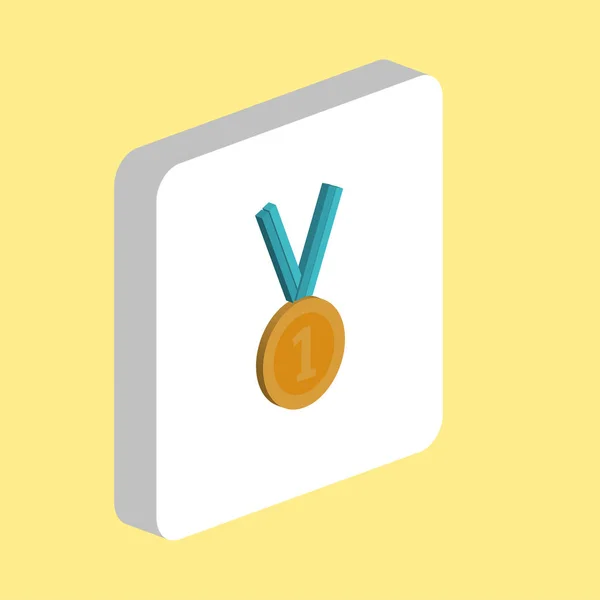 Goldmedaille Einfaches Vektor Symbol Illustration Symbol Design Vorlage Für Web — Stockvektor