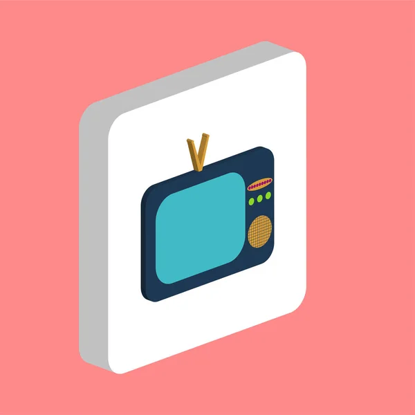 텔레비전 간단한 아이콘입니다 디자인 모바일 요소에 사각형에 아이소메트릭 그림입니다 비즈니스 — 스톡 벡터