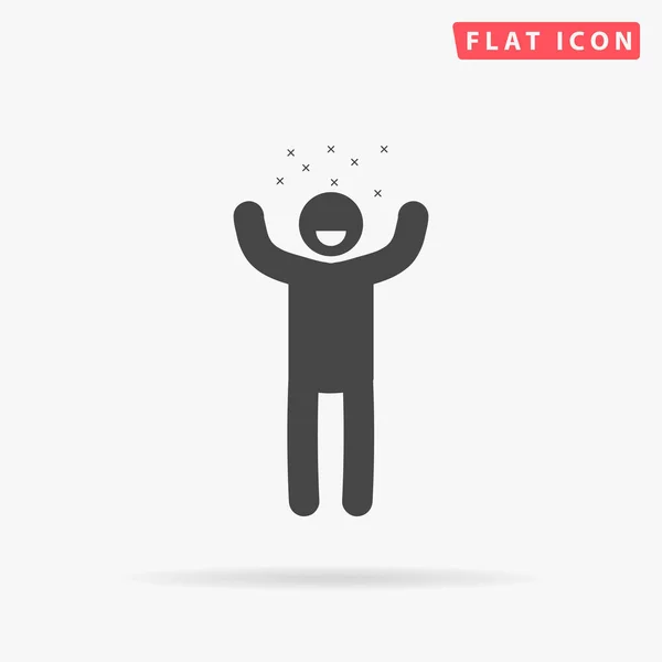 Happy man rejoicing raising his hands up — Stock Vector