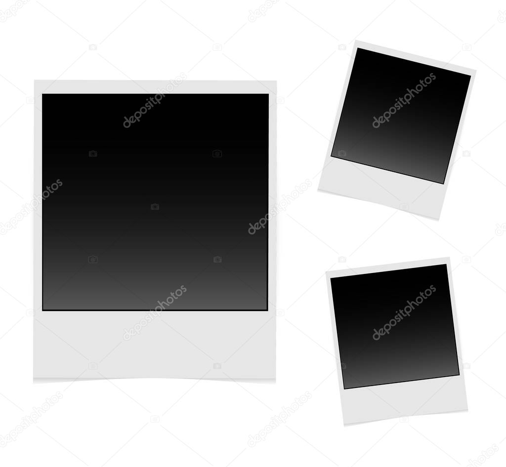 Realistic vector photo frame. Template photo design. Vector illustration