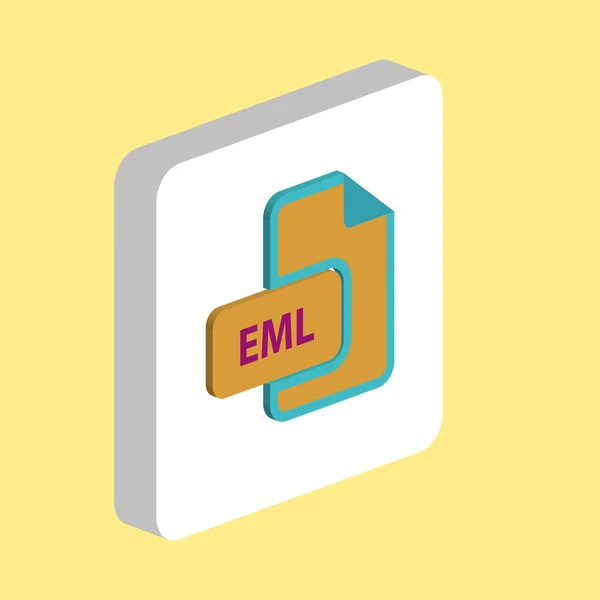 Eml文档简单的向量图标 Web移动Ui元素的说明性符号设计模板 3D白色正方形上完美的等色象形文字 Eml商业项目文档图标 — 图库矢量图片