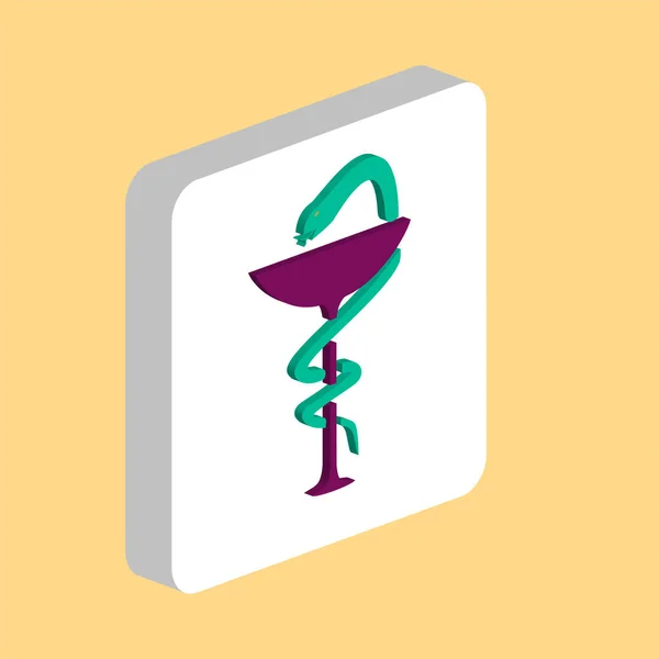 Serpent Pharmacie Icône Vectorielle Simple Modèle Conception Symbole Illustration Pour — Image vectorielle