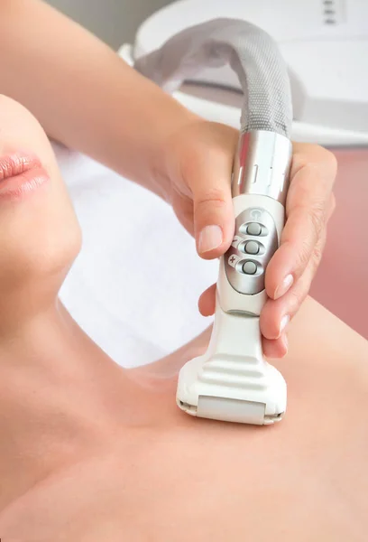 Rejuvenating Facial Treatment Model Getting Lifting Therapy Massage Beauty Spa — Stock Photo, Image