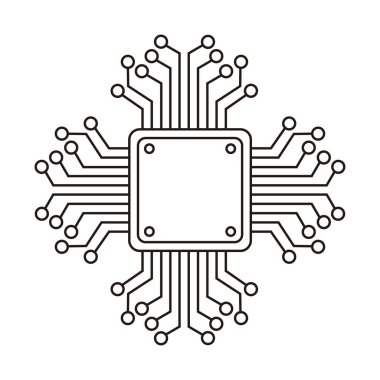 İşlemci simgesi tasarımı. mikroçip işareti ve sembolü.