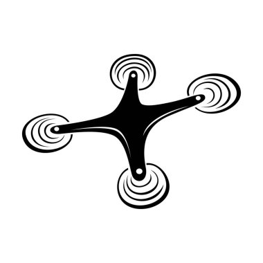 Drone siluet tasarımı. Havacılık kamerası uzaktan kumandası.