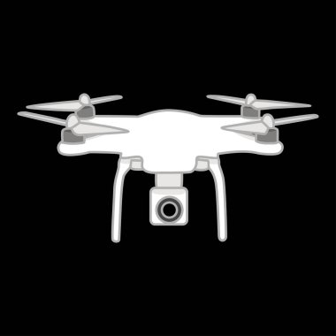 Drone siluet tasarımı. Havacılık kamerası uzaktan kumandası.