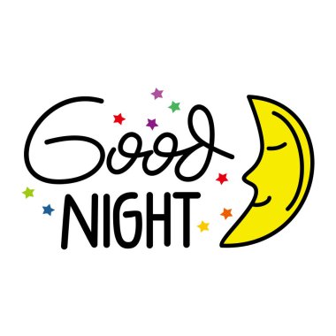 Renkli iyi geceler tipografi tasarımı.