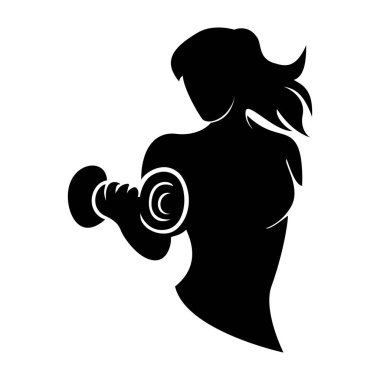 Jimnastikçi kız silueti tasarımı. Vücut geliştirme egzersizi.