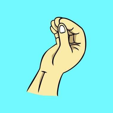 İtalyan el hareketi çizgi film tasarımı.