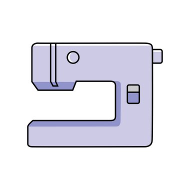 Dikiş makinesi çizgi film tasarımı. profesyonel terzi ekipmanı.