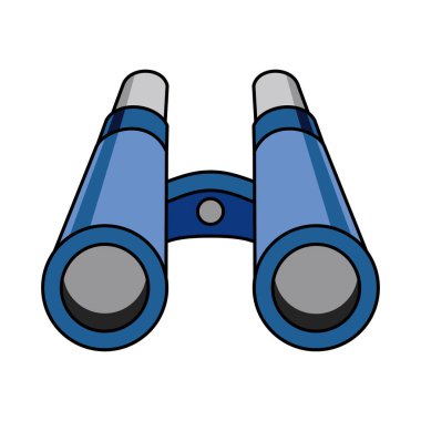 dürbün çizgi film tasarımı. araştırma ekipmanı sembolü.