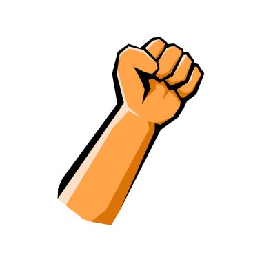 Yumruk çizgi film tasarımı. İnsan ifade kavramı.