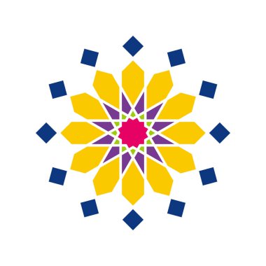 renkli İslami dekorasyon unsuru tasarımı.