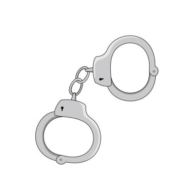 Kelepçe çizgi film tasarımı. polis ekipmanı.