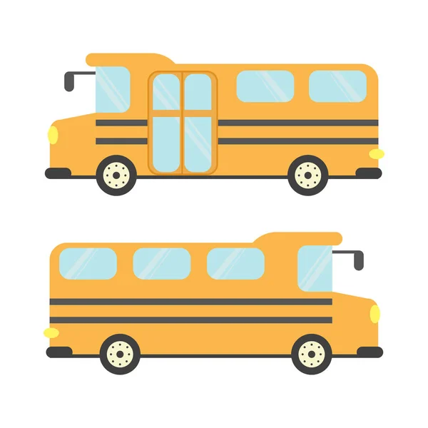 Illustration Appartement Écolier Transport Pour Les Enfants École Bus Urbain — Image vectorielle