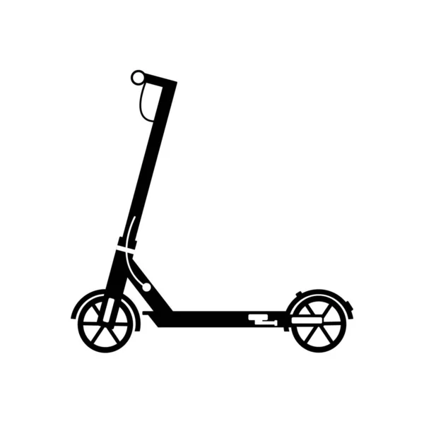 Black Icon Electric Scooter Urban Transport Ecological Transportation Flat Vector — Stock Vector