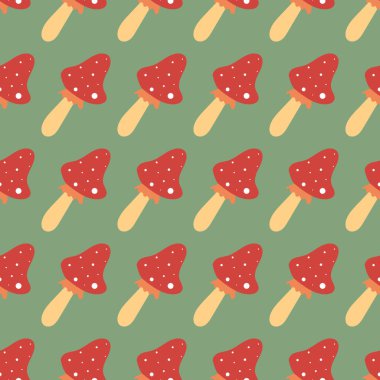 Kusursuz mantar şablonu ya da sineklik. Düz Çizim.