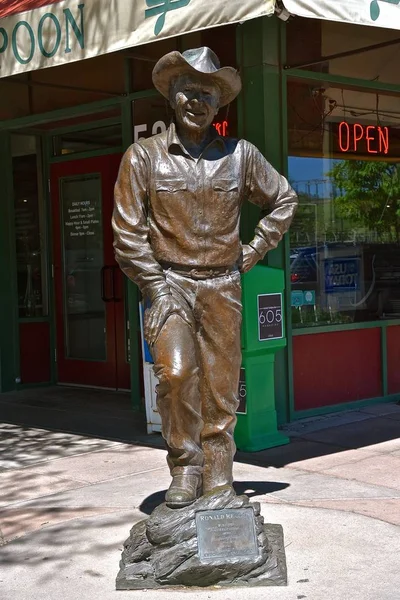 Rapid City, Güney Dakota, 22 Mayıs 2018. Heykel Ronald Regan şehir Rapid City bulunan şehrin eski ABD liderleri onur olarak cadde astar Mayıs heykelleri biridir.