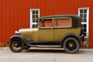 Bonanzaville, Kuzey Dakota, 17 Ağustos 2018: Restore edilmiş 1930 Ford Model A öncü gün boyunca her Ağustos kutladı görüntülenir.