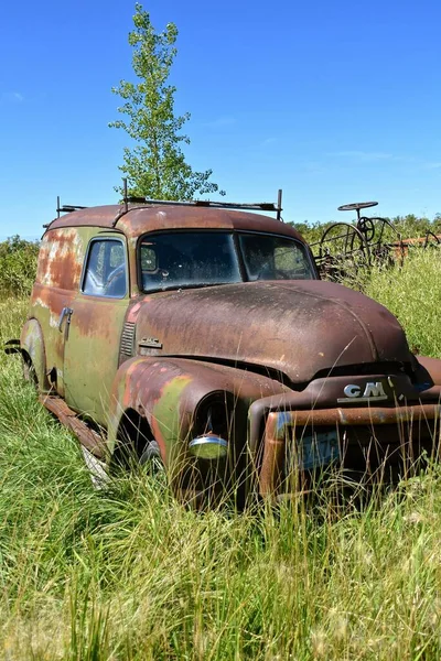 Barnesville Minnesota Juli 2020 Der Alte Rostige Schrottbus Ist Ein — Stockfoto