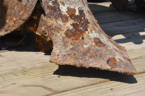Una Porción Arado Extremadamente Oxidado Corroído Viejo Arado Viaje — Foto de Stock