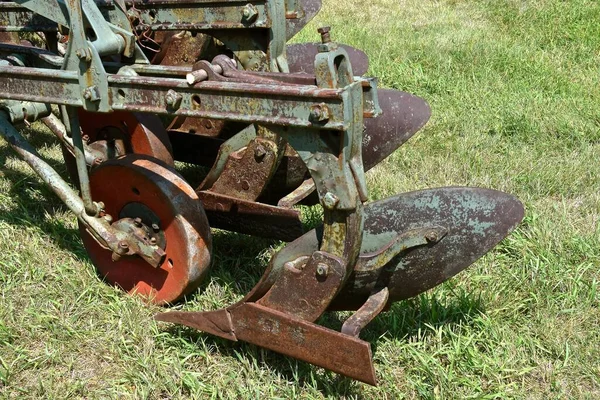 Een Oude Reis Ploeg Weergeven Van Achterkant Aandeel Moldboard Coulter — Stockfoto