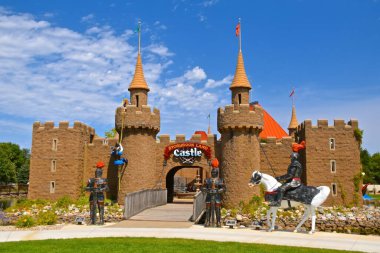 ABERDEEN, SOUTH DAKOTA, August 7, 2020: The Castle is displayed at the Land Of Oz Storybook Land sponsored by The Sertoma Club and the Aberdeen Parks, Recreation and Forestry Department. clipart